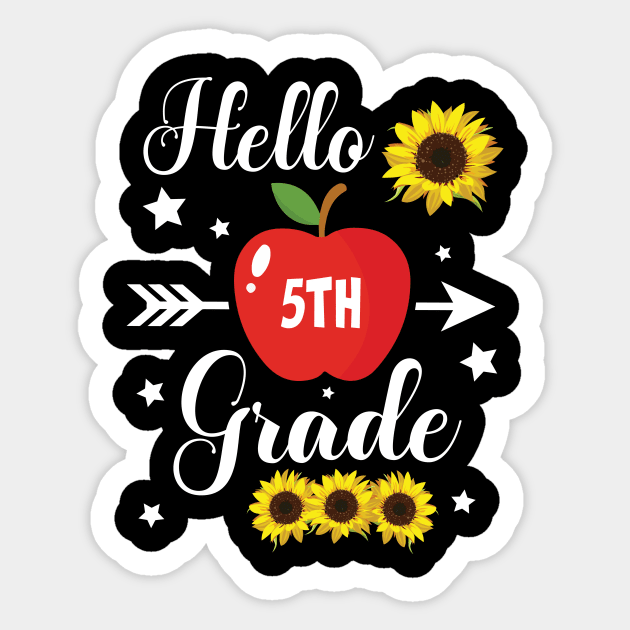 Stars Sunflower Teacher Student Back School Hello 5th Grade Sticker by Cowan79